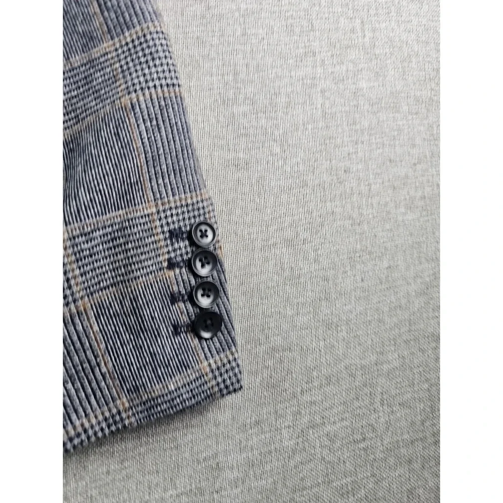 Charles Thyrwitt Blazer Mens 38 S Glen Plaid Moon British Cloth Wool Blend Slim